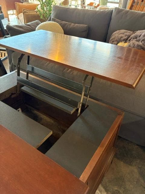 Wooden Lift Coffee Table With Drawers - Thumbnail 3