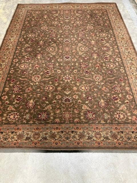 8'X10' Shaw Living Brown Floral Area Rug - Image 1