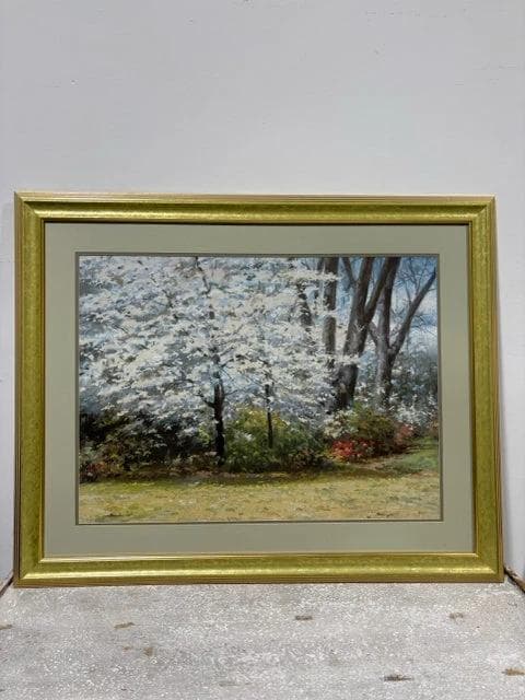 "Spring Dogwoods" Gold Framed Artwork - Image 1