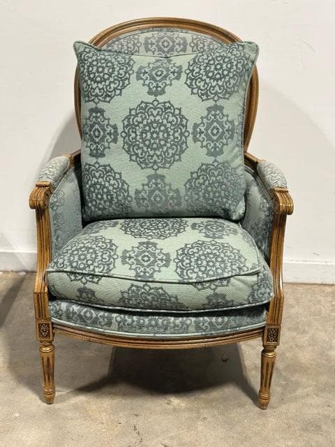 CR Laine Calais Chair With Turquoise Upholstery And Down Cushion - Image 1