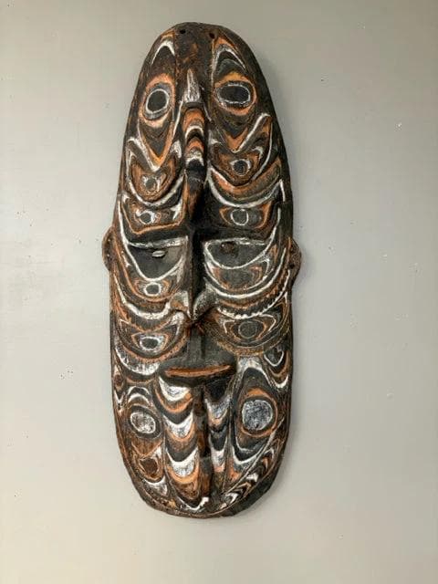 Antique Papua New Guinea Hand Carved Latmul Gable Wooden Mask - Image 1