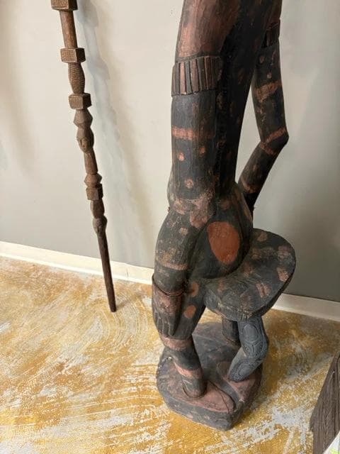 Antique Papua New Guinea Ceremonial Wooden Judge Floor Statue - Thumbnail 4