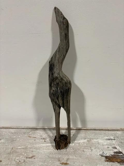 Hand Carved Jamaican Wooden Crane - Image 1