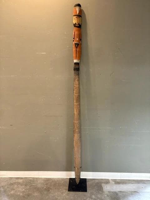 Papua New Guinea Ceremonial Ground Breaking Yam Shovel On Base - Image 1