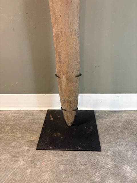 Papua New Guinea Ceremonial Ground Breaking Yam Shovel On Base - Thumbnail 3