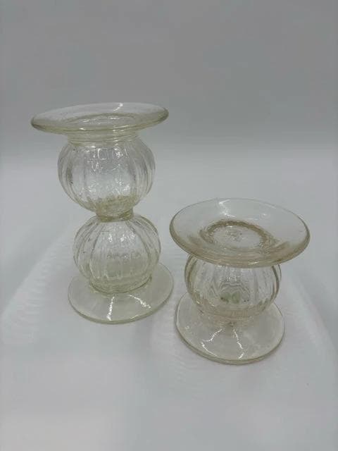 Set Of 2 Glass Pillar Candleholders - Image 1