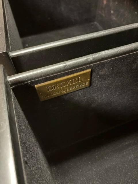 Drexel Heritage Lighted Crackled Black Wine/Bar Cabinet with 4 Drawers & 2 Doors - Thumbnail 4