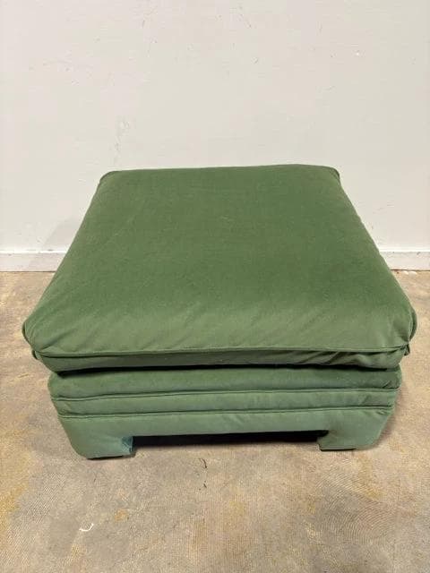 Green Velvet Ottoman - Image 1