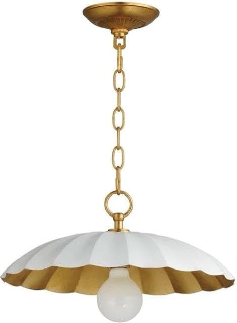 Maxim Primrose 1-Light Pendant with White Matte & Gold Leaf Finish - Image 1