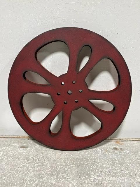 Red Metal Film Reel Wall Decor - Image 1
