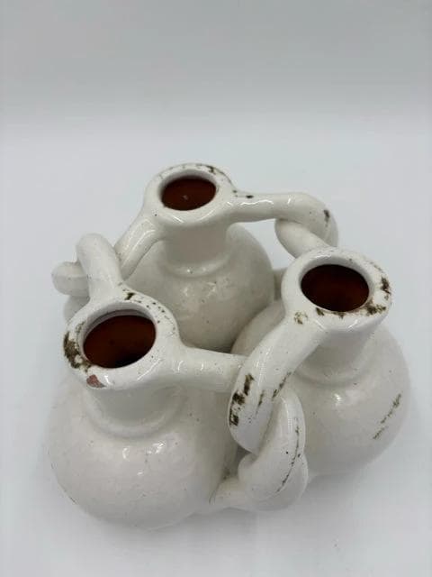 Triple Jointed Glazed Pottery Vase - Thumbnail 2