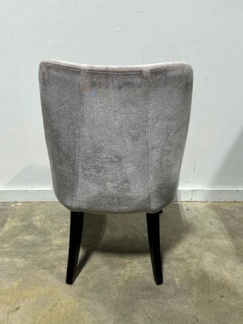 Set of 4 Grey Velvet Dining Chairs - Thumbnail 5