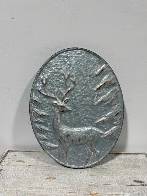 Metal Oval Deer Wall Art - Image 1