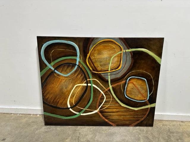 Abstract Circles Print of Canvas - Image 1