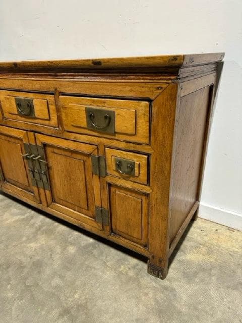 Light Wood 5 Drawer 2 Door Asian Cabinet - Thumbnail 4