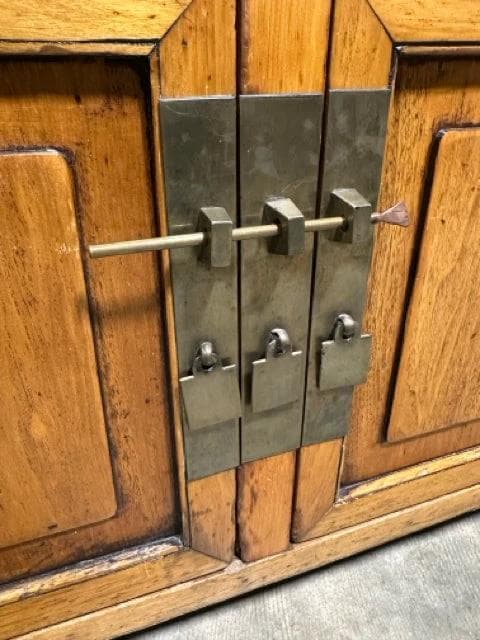 Light Wood 5 Drawer 2 Door Asian Cabinet - Thumbnail 5