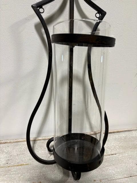 Metal Wall Sconce With Glass Insert - Thumbnail 2