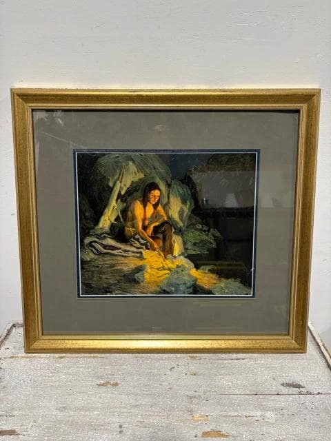 "The Camping Place" Gold Framed Print By Eanger Irving Couse - Image 1