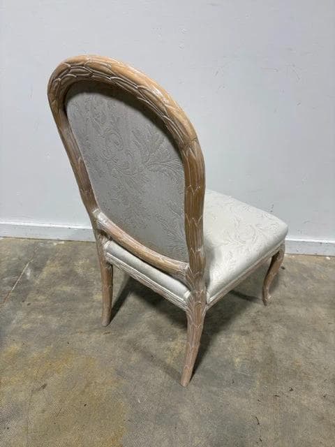Louis XVI Style Oval Back Side Chair With Cream Upholstery - Thumbnail 2