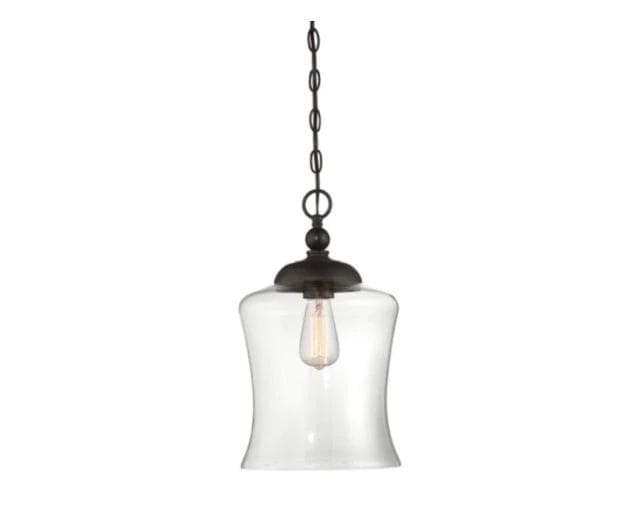 *NEW*Meridian Lite Trends One Light Oil Bronze Finish Glass Pendant - Image 1