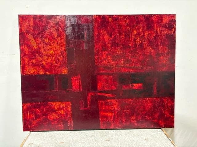 Red Cross Original Canvas Painting By Tim Mooney - Image 1