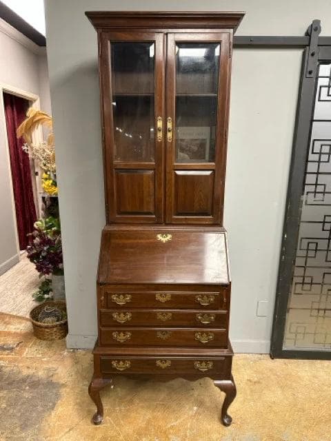 Ethan Allen Georgian Court Cherry Drop Front Secretary Desk with Key - Image 1
