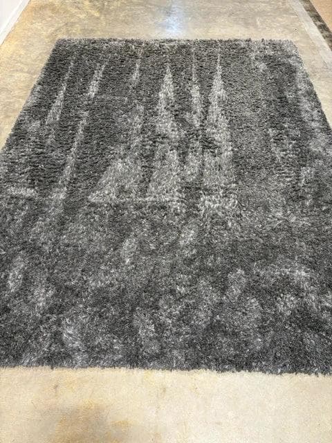 12X9 Two Tone Grey & Silver Shag Rug - Image 1