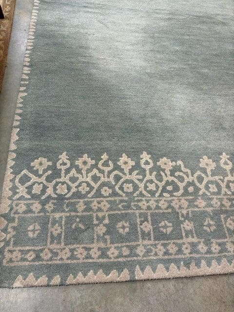 9 X 12 Pottery Barn Blue Desa Wool Tufted Rug - Thumbnail 2