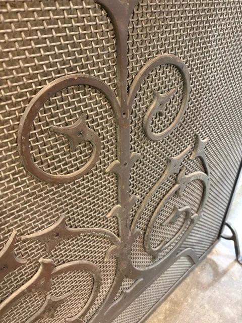 Antique Gothic Style Iron Fireplace Screen - Thumbnail 3