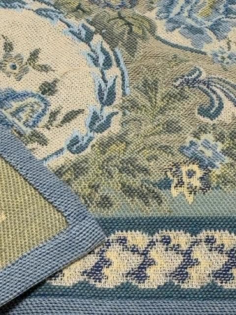 The Vermont Country Store King Size Blue And Yellow Tapestry Blanket - Thumbnail 2