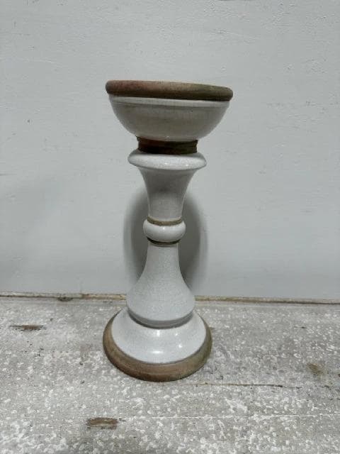 Pottery Barn Mariposa Large Ceramic Pillar Candleholder - Image 1