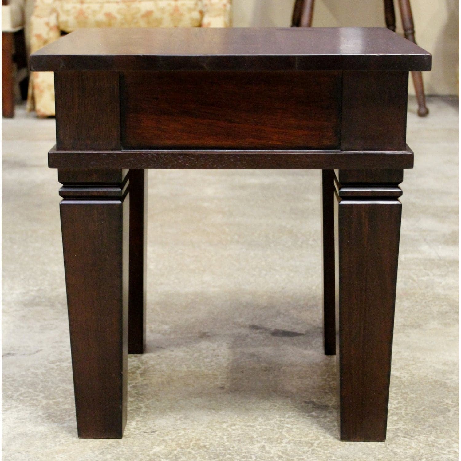 Indonesian Dark Mahogany End Table - Mahogany Finish - Thumbnail 2