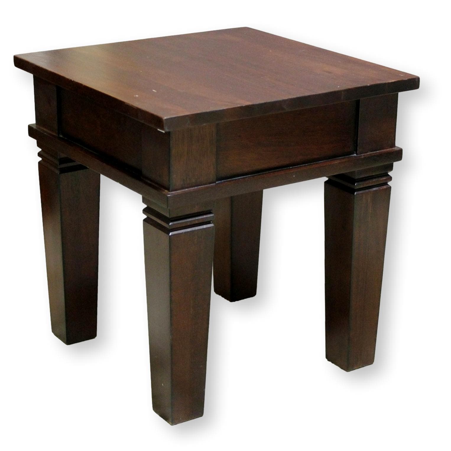 Indonesian Dark Mahogany End Table - Mahogany Finish - Image 1
