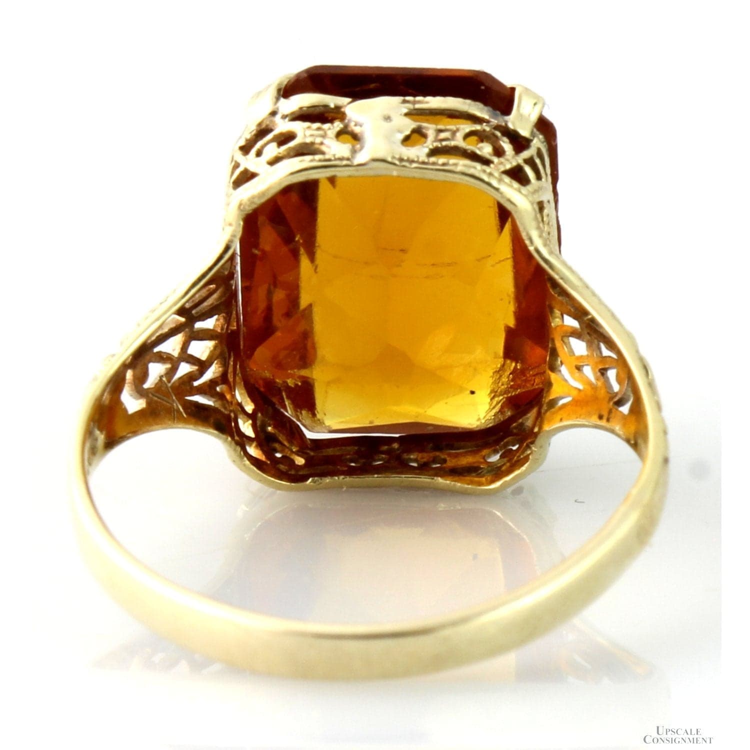 Color-Change Andalusite Art Deco Figree 10K Gold Ring - ~ 4+ carats - Size 6.75 - Thumbnail 4