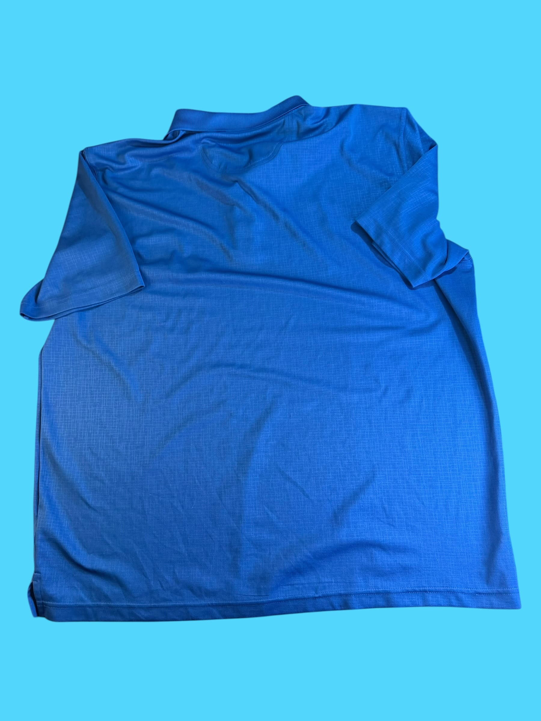 Greg Norman PlayDry Mens XXL Golf Polo Shirt Blue Moisture Wicking Shark Logo - Thumbnail 2