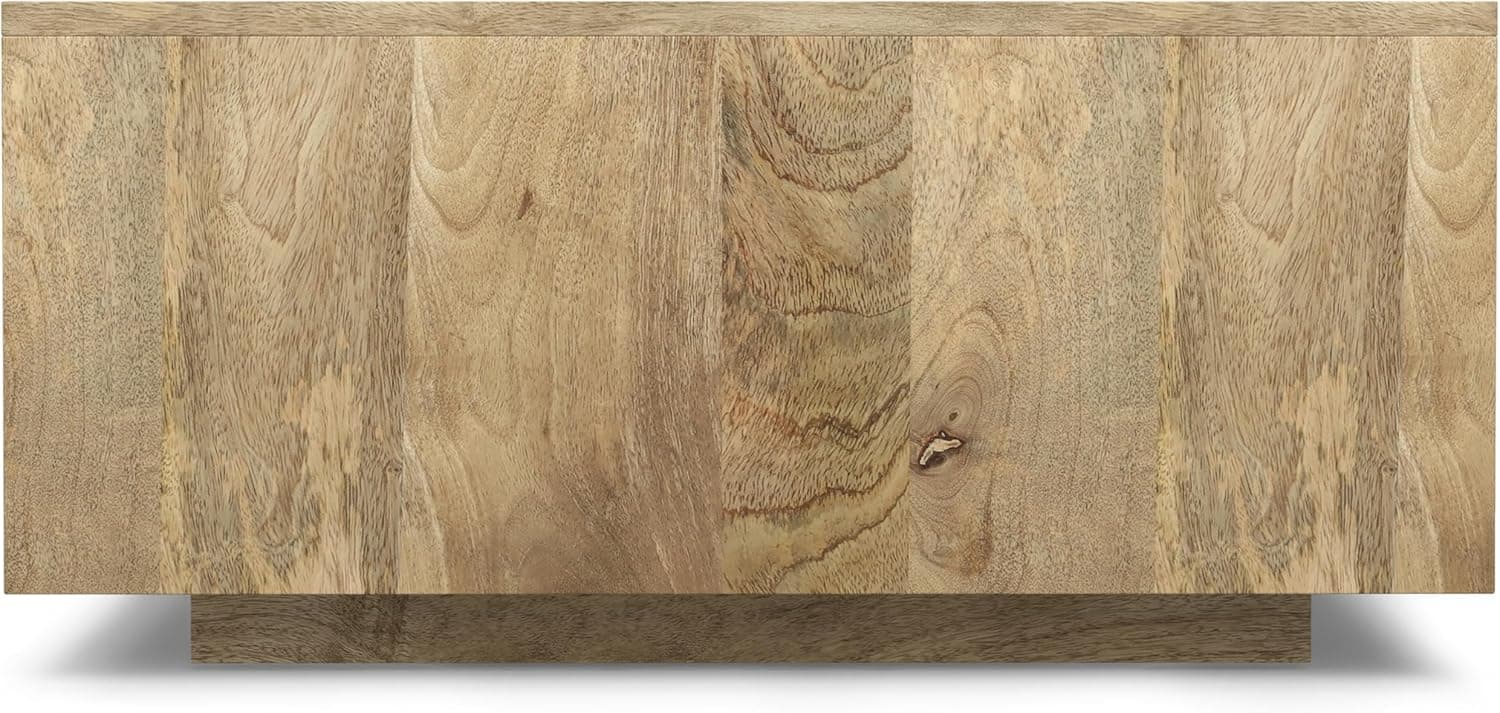 Lockhart Solid Mango Wood 30" Modern Square Coffee Table in Natural FFW-1014 - Thumbnail 5