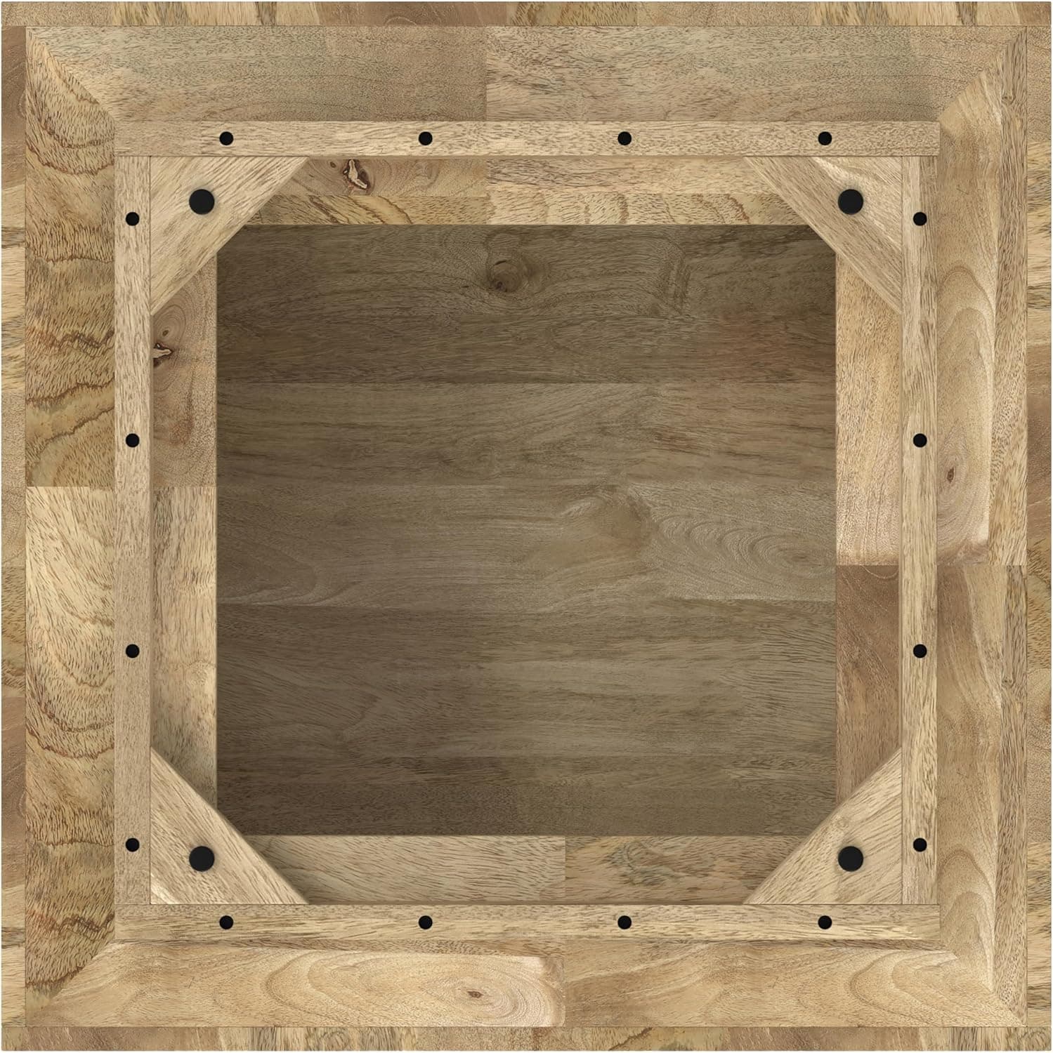 Lockhart Solid Mango Wood 30" Modern Square Coffee Table in Natural FFW-1014 - Thumbnail 6