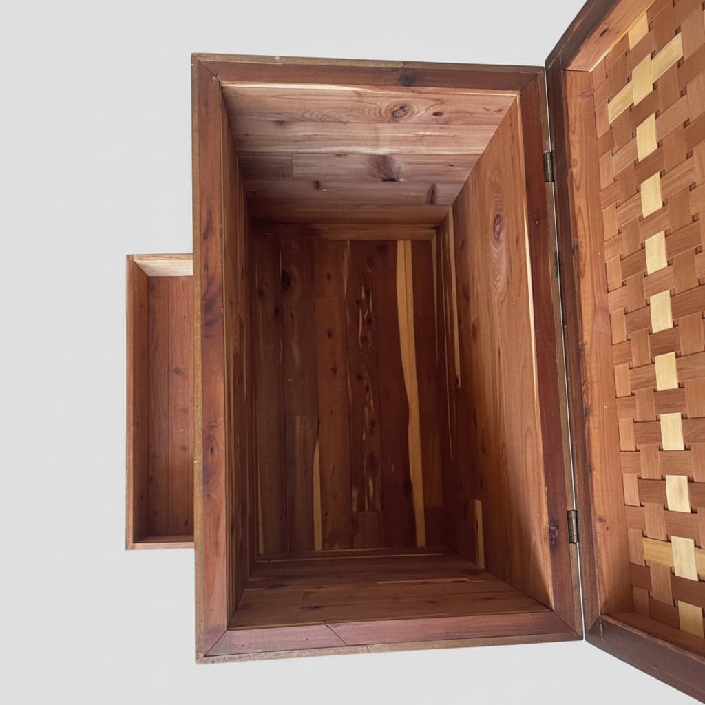 Mid Century Modern Cedar Lined Rosewood Trunk w/Drawer DH250-3 - Thumbnail 7