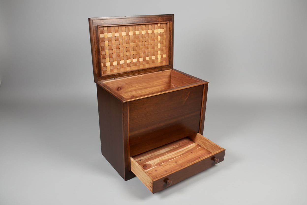 Mid Century Modern Cedar Lined Rosewood Trunk w/Drawer DH250-3 - Thumbnail 5