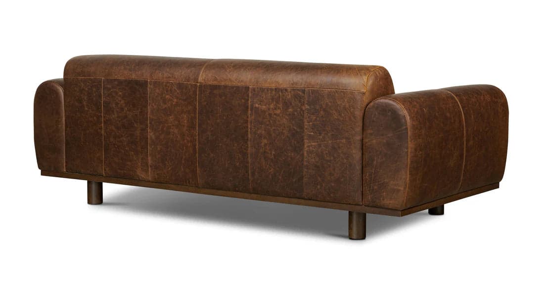 Poly & Bark Brescia Sofa - Chocolate Brown Italian Leather Couch FFE-1302 - Thumbnail 4