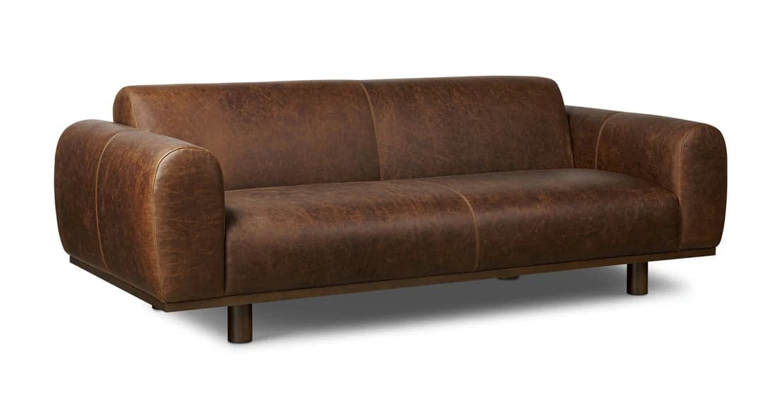 Poly & Bark Brescia Sofa - Chocolate Brown Italian Leather Couch FFE-1302 - Thumbnail 3