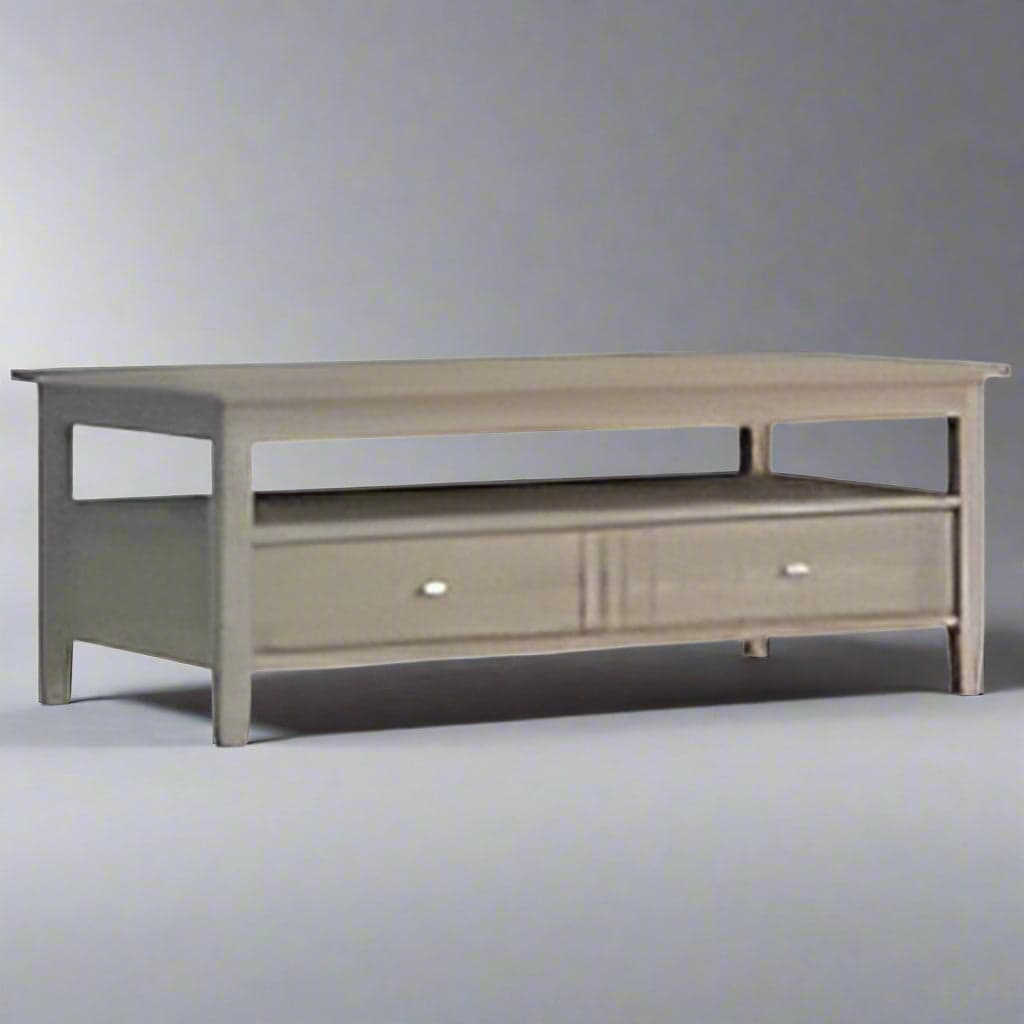 DISPOSE -Solid Wood 48" Rectangle Transitional Coffee Table Distressed Grey FFW-1007 - Image 1