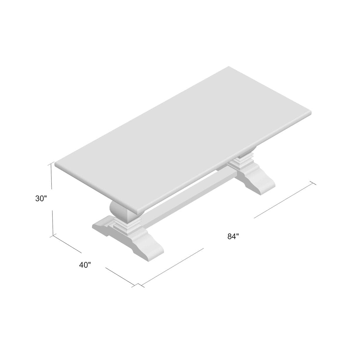 HTD Home Trends & Design Dining Table 84" Top & Stretcher FSR-DT84A0-T FFE-793 - Thumbnail 3