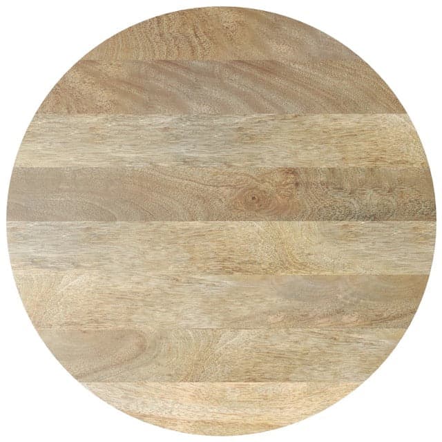 DISPOSE- Elmbrook SOLID MANGO WOOD 34 inch Wide Round Modern Industrial Drum Coffee Table in Natural, Fully Assembled FFW-1001 - Thumbnail 6