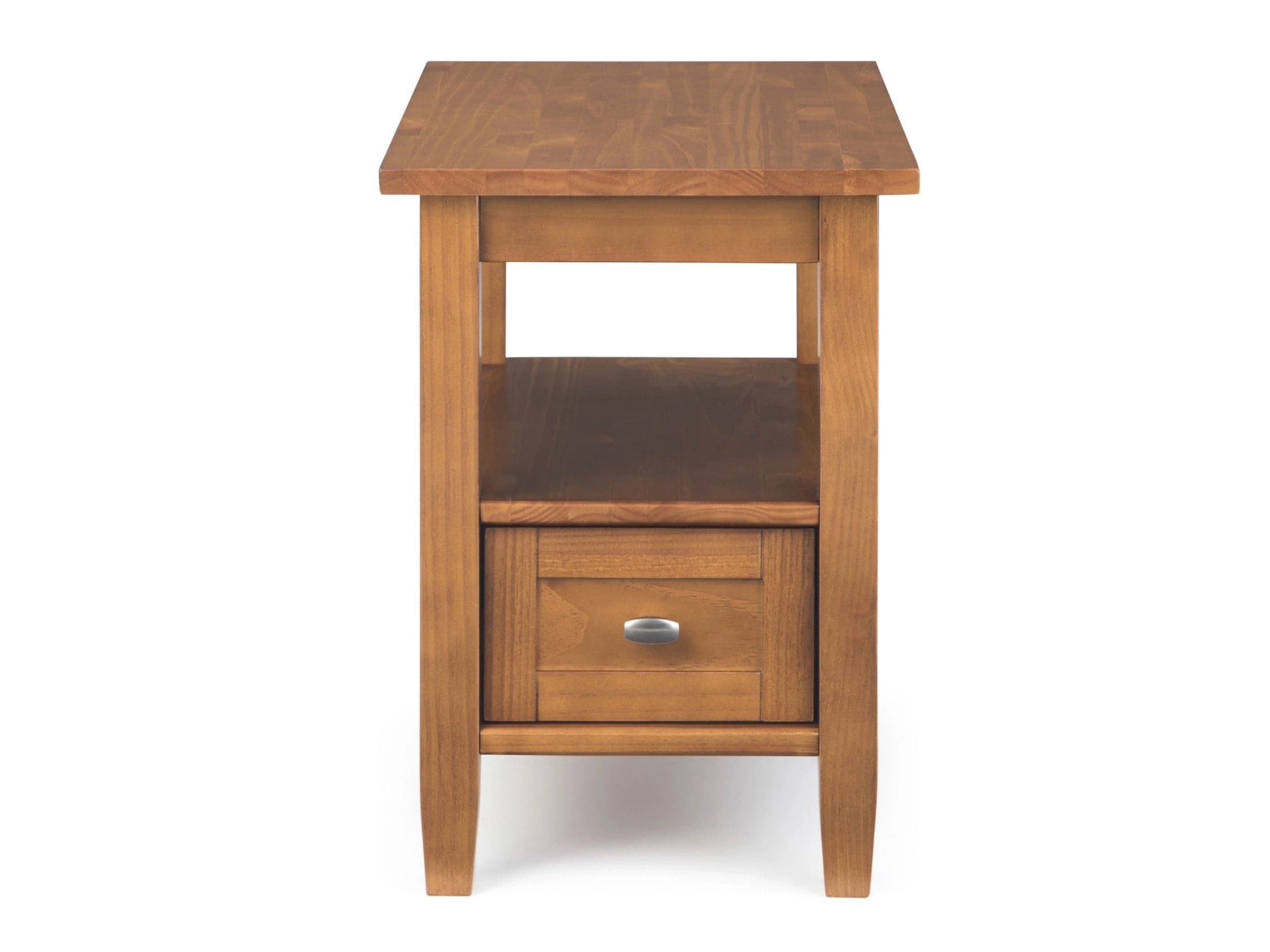 Dispose - Warm Shaker SOLID WOOD 14 inch Wide Rectangle Transitional Narrow Side Table in Light Golden Brown FFW-1000 - Thumbnail 2