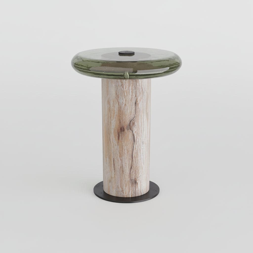 Arteriors Home Glass Top Wood Column Base Buckley Accent Table FFW-1337 - Thumbnail 2
