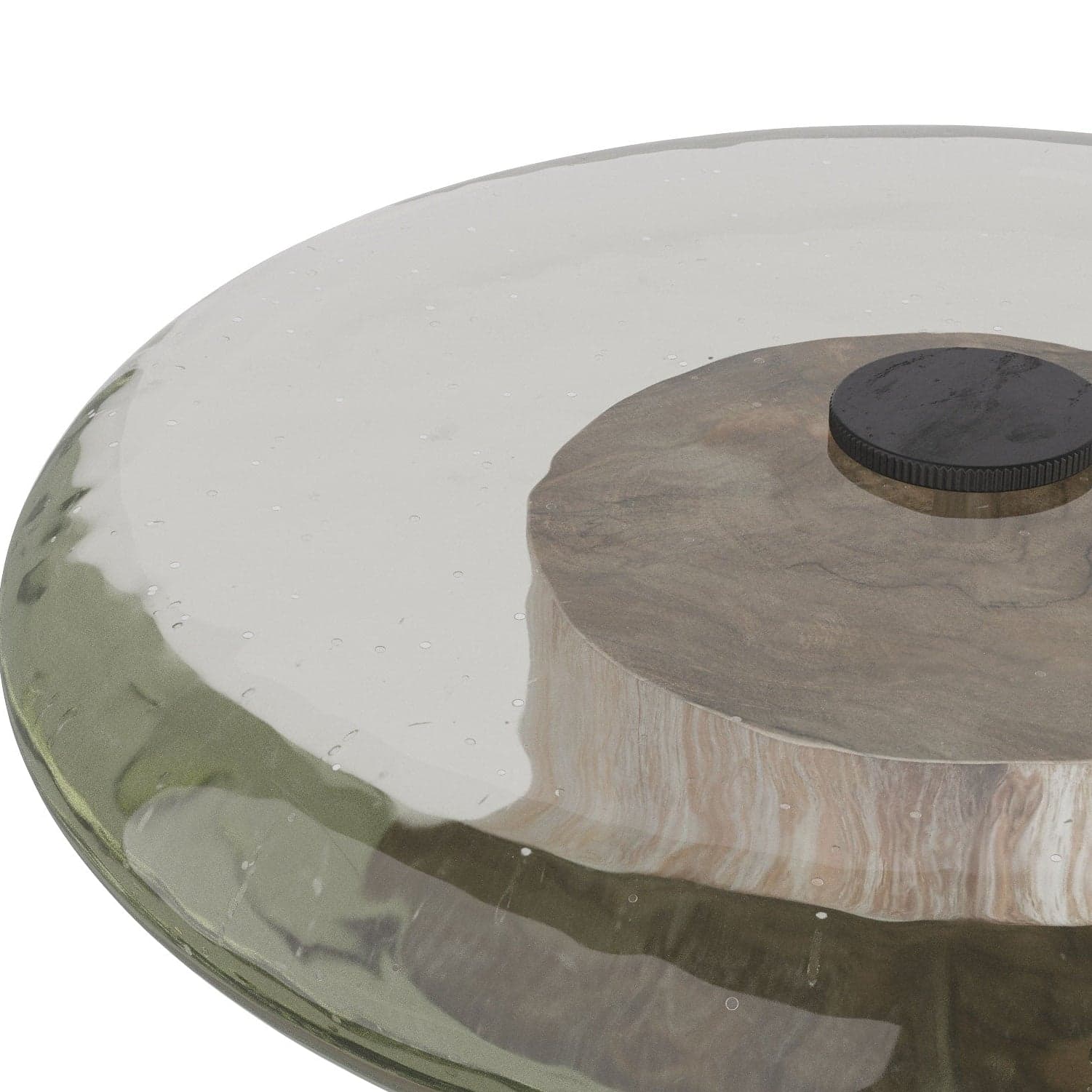 Arteriors Home Glass Top Wood Column Base Buckley Accent Table FFW-1337 - Thumbnail 5