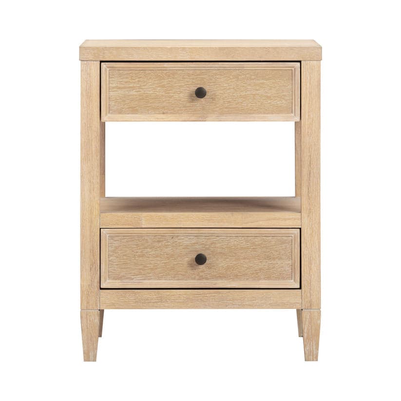 Renagade Furniture Bristol Park Whitewashed Oak Wood 2-Drawer Nightstand FFE-1339 - Thumbnail 3