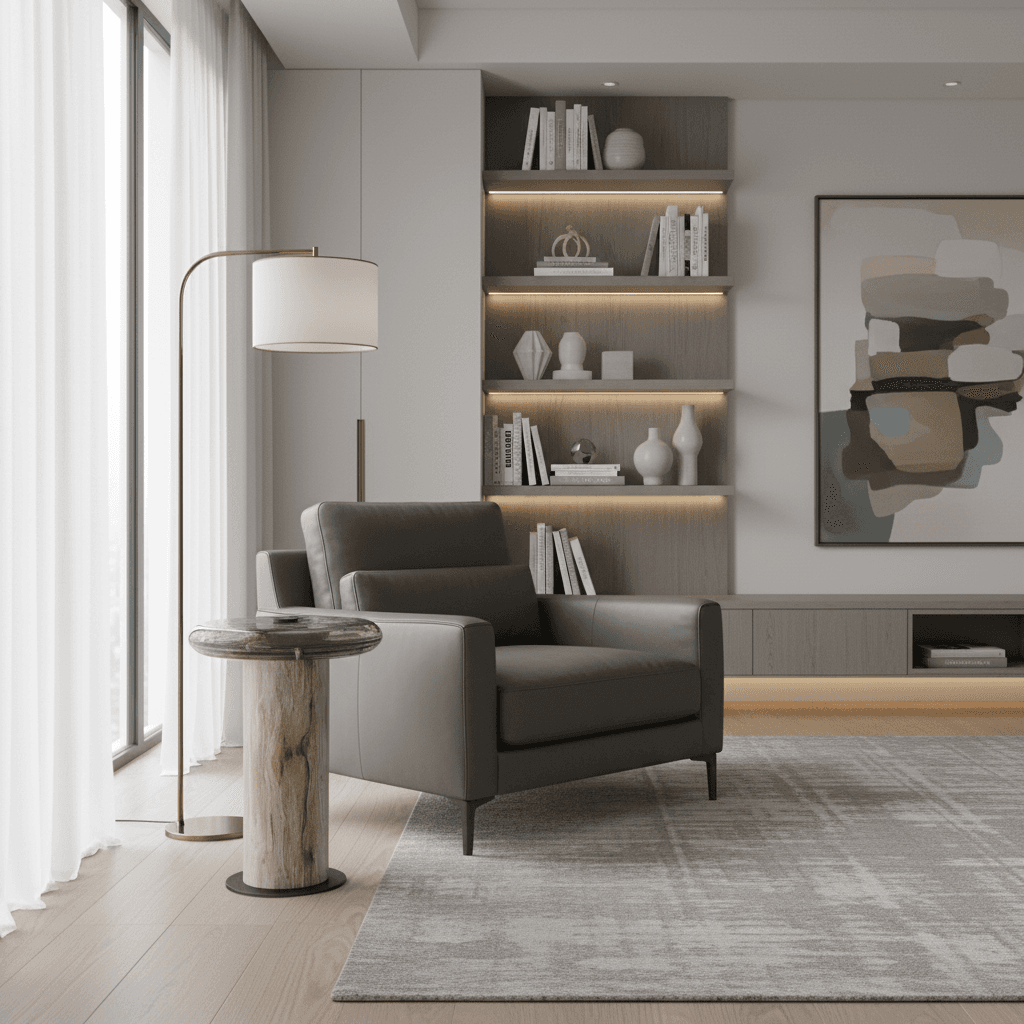 Arteriors Home Glass Top Wood Column Base Buckley Accent Table FFW-1337 - Image 1