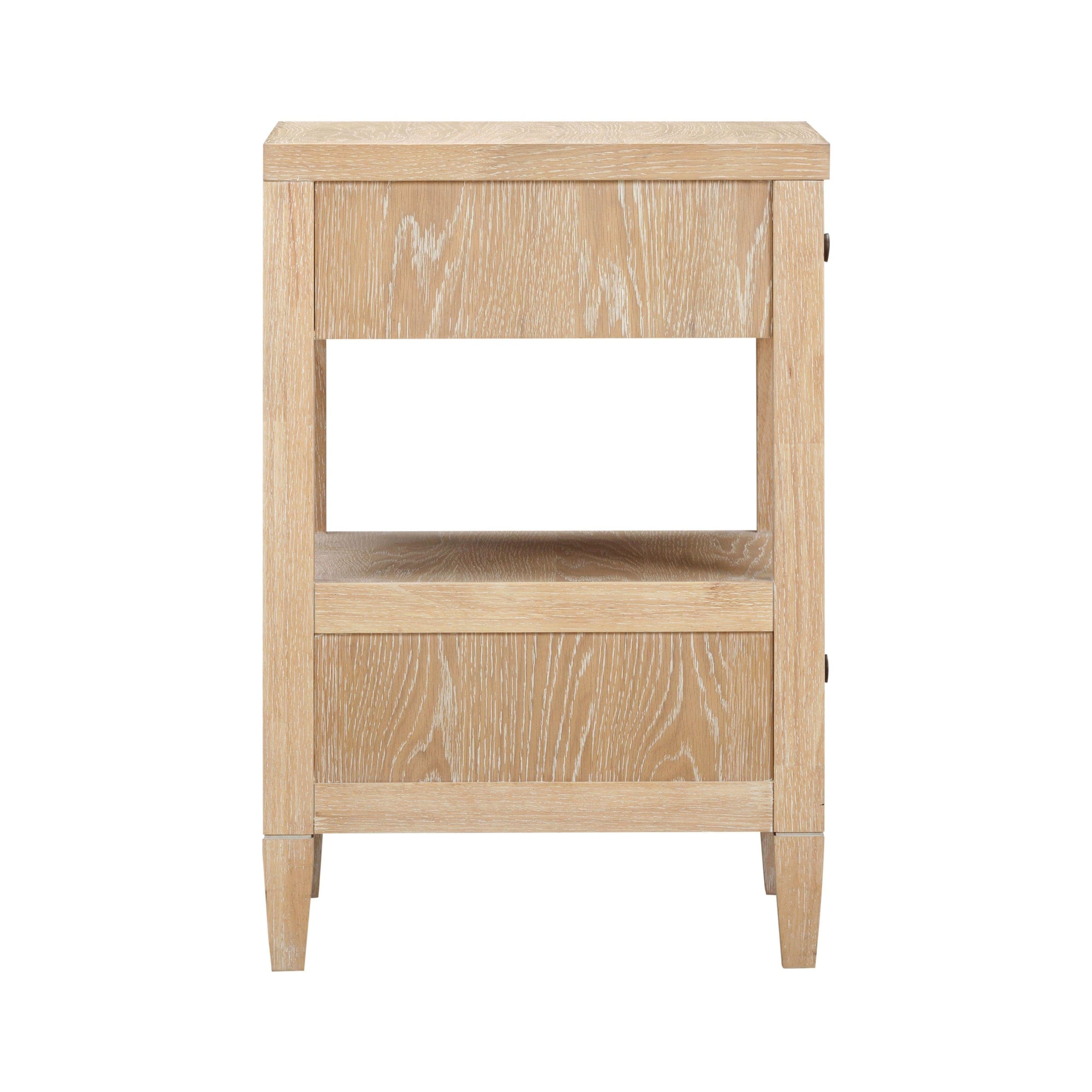 Renagade Furniture Bristol Park Whitewashed Oak Wood 2-Drawer Nightstand FFE-1339 - Thumbnail 2